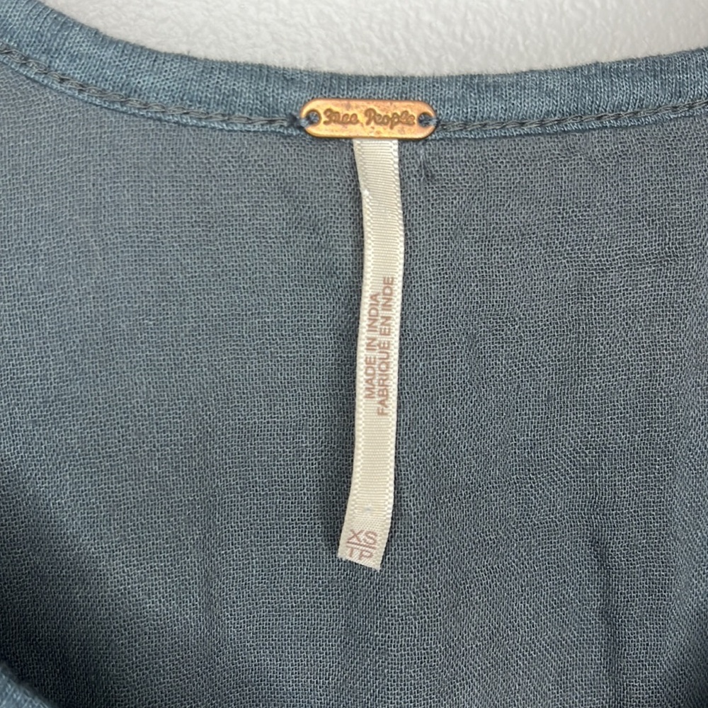 NWOT Free People Market Embroidered Boho V-Neck Top Tee new - Picture 7 of 9